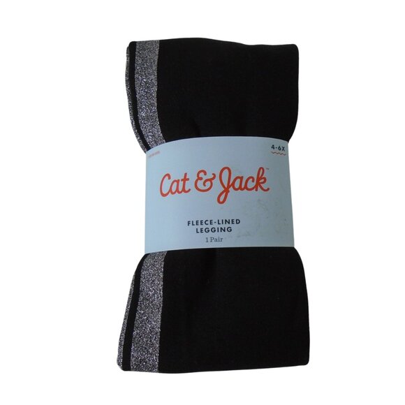 Cat & Jack Tights and Leggings Size 4-6X White and Black Pack of 2 - Picture 5 of 7